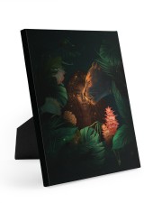 Black Girl And Florals Easel-Back Gallery Wrapped Canvas tile
