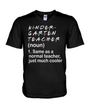 KINDERGARTEN TEACHER - NOUN TEACHER T-SHIRT V-Neck T-Shirt thumbnail