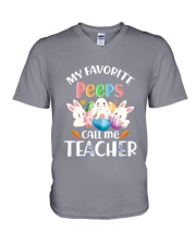 MY FAVORITE PEEPS CALL ME TEACHER V-Neck T-Shirt thumbnail
