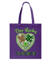 St Patricks Teacher Shirt Buffalo Plaid Shamrock Tote Bag tile
