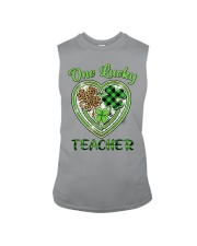 St Patricks Teacher Shirt Buffalo Plaid Shamrock Sleeveless Tee tile