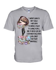 I Wasn't Born To Just Teach School V-Neck T-Shirt tile