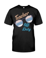 Teacher Off Duty Sunglasses Beach Sunset Classic T-Shirt front