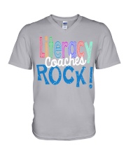 Literacy Coaches Rock V-Neck T-Shirt thumbnail