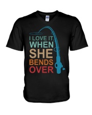 I Love It When She Bends Over V-Neck T-Shirt tile