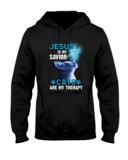 Jesus Is My Savior - Cats Are My Therapy Hooded Sweatshirt tile