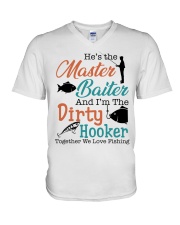 Together We Love Fishing V-Neck T-Shirt tile