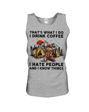 I Drink Coffee - I Hate People And I Know Things Unisex Tank tile