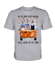 On A Dark Desert Highway Cool Wind In My Hair V-Neck T-Shirt tile
