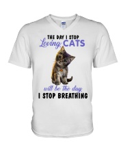 The Day I Stop Loving Cats V-Neck T-Shirt tile