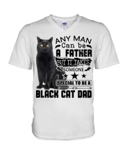 Any Man Can Be A Father But It Takes Someone Special To Be A Black Cat Dad V-Neck T-Shirt tile