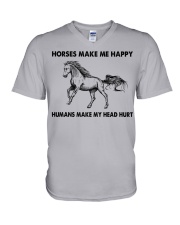 Horses Make Me Happy - Humans Make My Head Hurt V-Neck T-Shirt tile