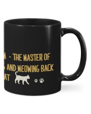 The Master Of Petting And Meowing Back At My Cat Mugs tile