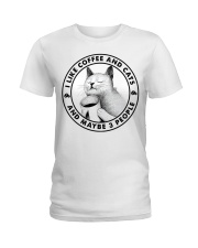 I Like Coffee And Cats Ladies T-Shirt front