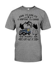 God Is Great Camping Is Good And People Are Crazy Premium Fit Mens Tee tile