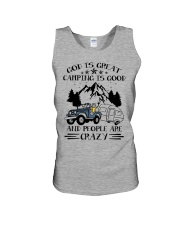 God Is Great Camping Is Good And People Are Crazy Unisex Tank tile