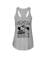 God Is Great Camping Is Good And People Are Crazy Ladies Flowy Tank tile