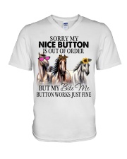 Sorry My Nice Button Is Out Of Order V-Neck T-Shirt tile