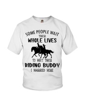 Some Peole Wait Their Whole Lives To Meet Their Riding Buddy I Married Mine Youth T-Shirt tile