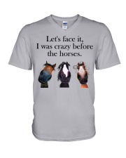 Let's Face It - I Was Crazy Before The Horses V-Neck T-Shirt tile