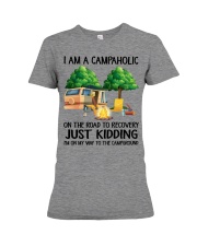 I Am A Campaholic On The Road To Recovery Premium Fit Ladies Tee tile