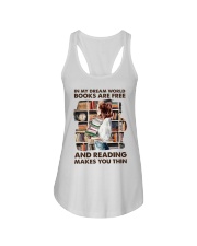 In My Dream World Books Are Ladies Flowy Tank tile