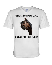 Underestimate Me That'll Be fun V-Neck T-Shirt tile