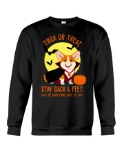 Trick Or Treat Stay Back 6 Feet Give Me Something Safe To Eat Crewneck Sweatshirt tile