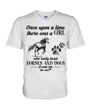 Once Upon A Time There Was A Girl Who Really Loved Horses And Dogs It Was Me The End V-Neck T-Shirt tile