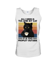 All I Need Is Tea And My Cat It's Too Peopley Outside Unisex Tank tile