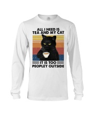 All I Need Is Tea And My Cat It's Too Peopley Outside Long Sleeve Tee tile