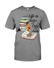 Life Is Better With Cats And Books Premium Fit Mens Tee tile