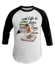 Life Is Better With Cats And Books Baseball Tee tile