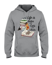 Life Is Better With Cats And Books Hooded Sweatshirt tile