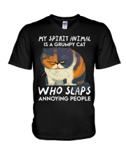 My Spirit Animal Is A Grumpy Cat V-Neck T-Shirt tile