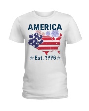 Dogs America Est 1776 Ladies T-Shirt front