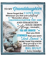 Wolf Never 4get I Love U Grandpa To Granddaughter Fleece Blanket - 50" x 60" front