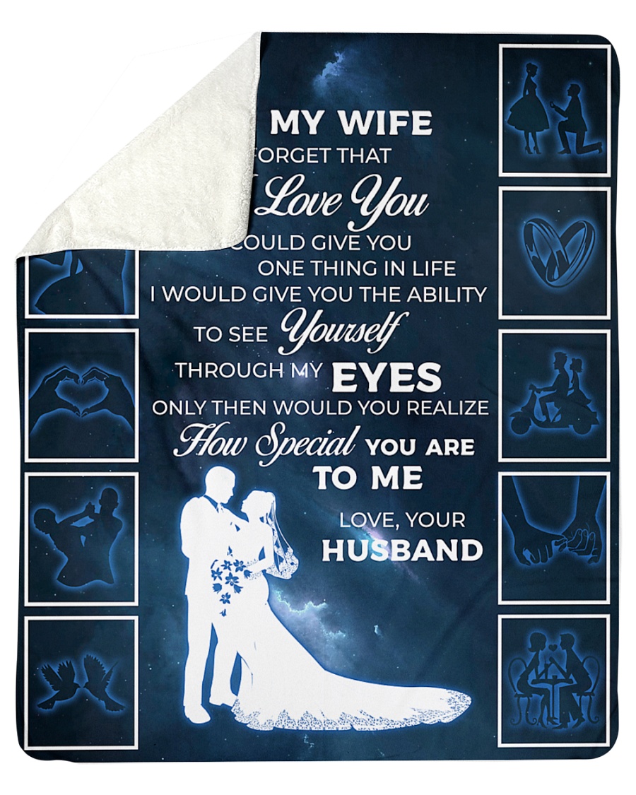 To My Wife Sherpa Fleece Blanket - 50" x 60"