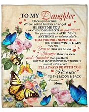 I Love U To The Moon And Back Mom To Daughter Fleece Blanket - 50" x 60" front