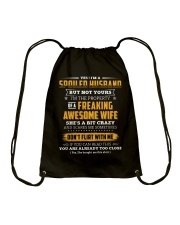 I'm A Spoiled Husband Of A Freaking Awesome Wife Drawstring Bag thumbnail