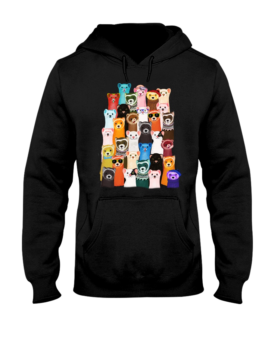 Otters colorful art Hooded Sweatshirt
