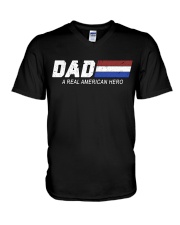 Dad A Real American Hero V-Neck T-Shirt thumbnail