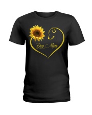 Dog Mom heart sunflower Ladies T-Shirt thumbnail
