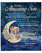 Never Forget How Much I Love U Halfmoon Mom To Son Fleece Blanket - 50" x 60" front