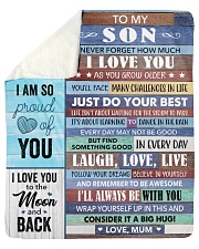 Never Forget How Much I Love U Mom To Son Sherpa Fleece Blanket tile