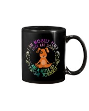 I Am Mostly Peace Love And Dogs Mug tile