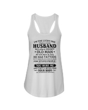 Lucky One I've A Crazy Husband Also Grumpy Old Man Ladies Flowy Tank thumbnail