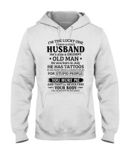 Lucky One I've A Crazy Husband Also Grumpy Old Man Hooded Sweatshirt thumbnail