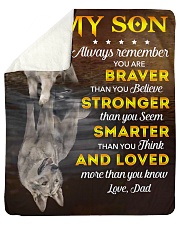 You Are Braver Stronger Smarter Loved Dad To Son Sherpa Fleece Blanket tile