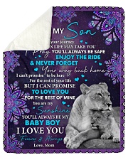 Wherever Your Journey In Life Mom To Son Sherpa Fleece Blanket tile